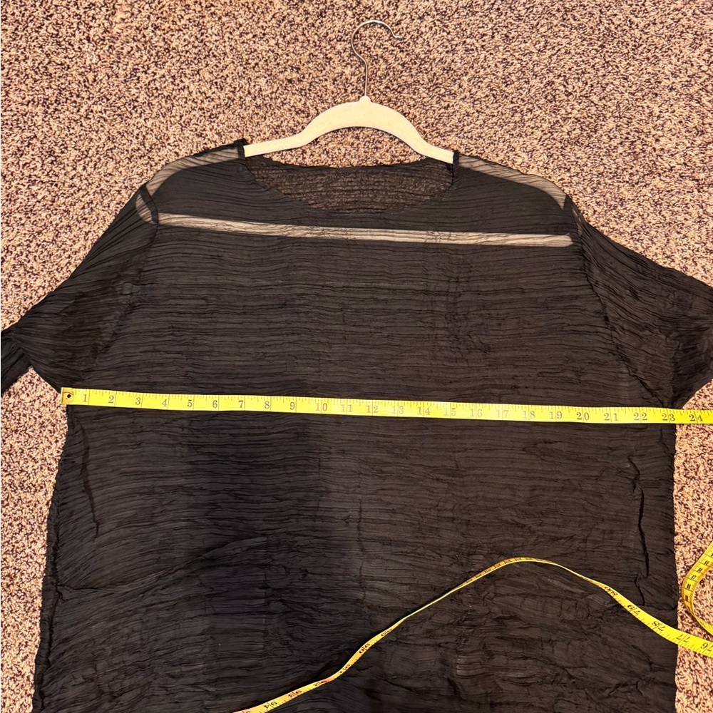 MC OASIS Black Sheer Tunic/Shift Dress Asymmetrical Hem Plus Size XL/1X - Picture 12 of 15